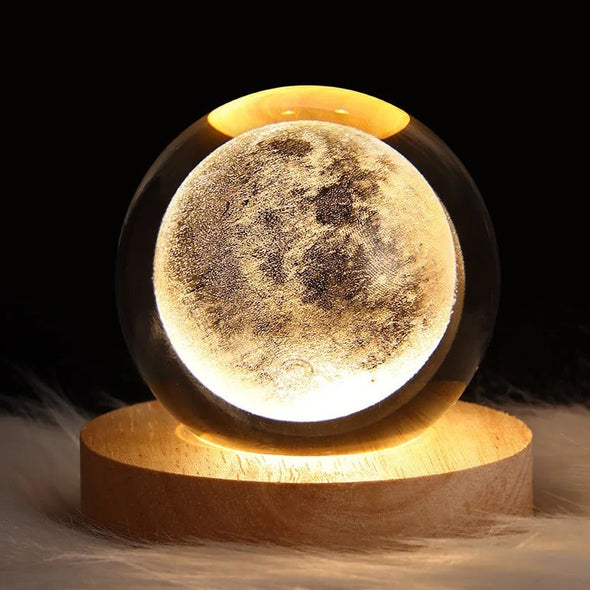 Galaxy Crystal Ball Night Lamp With 3D Cosmic Design