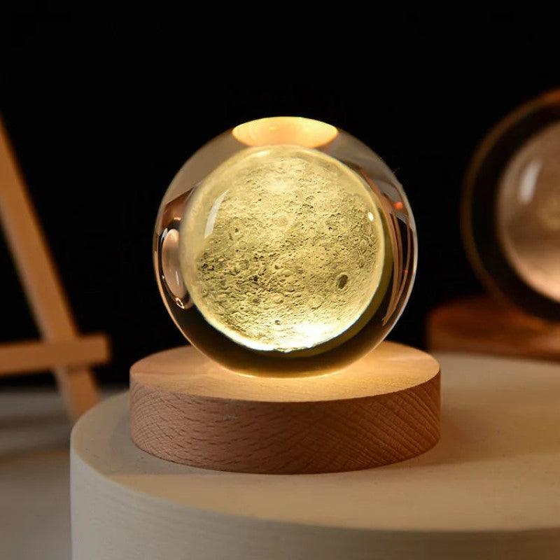 3D Cosmic Crystal Ball With Stand - Solar Flame Torch