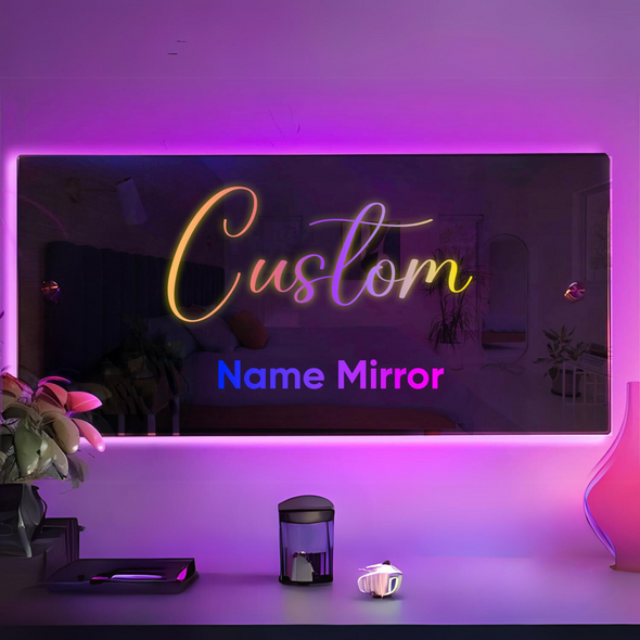 Custom Personalized Light Up Name Mirror