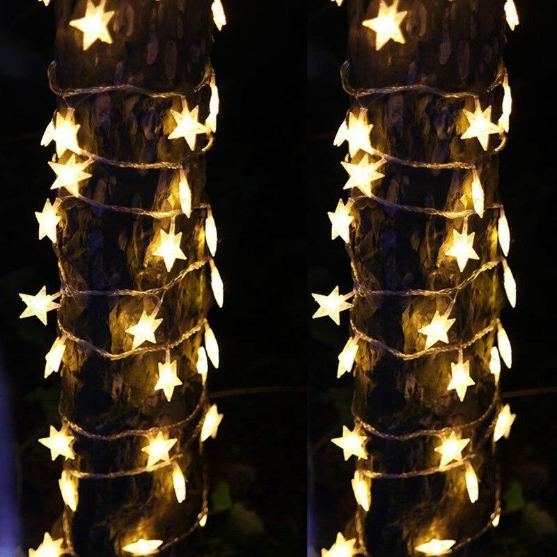 Led Star String Lights - Solar Flame Torch