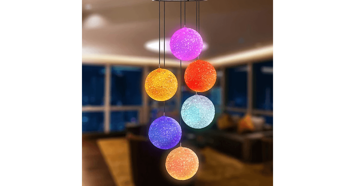 Solar Wind Chime With Color Changing LED Waterproof Outdoor Decorative Lights - Solar Flame Torch