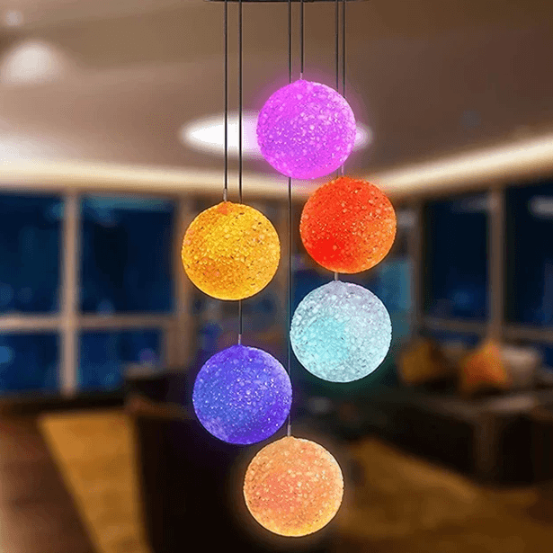 Solar Wind Chime With Color Changing LED Waterproof Outdoor Decorative Lights - Solar Flame Torch