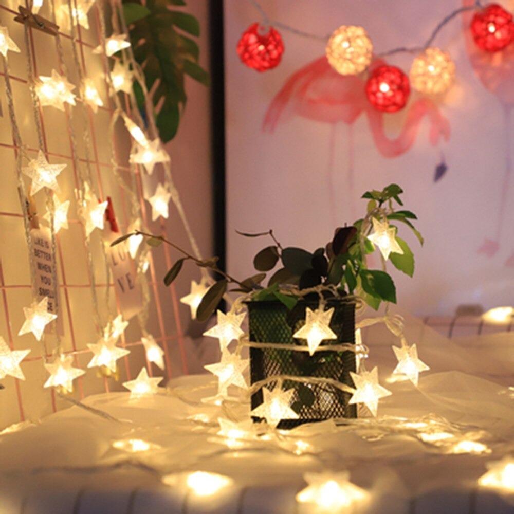 Led Star String Lights - Solar Flame Torch