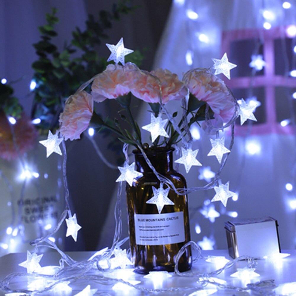 Led Star String Lights - Solar Flame Torch